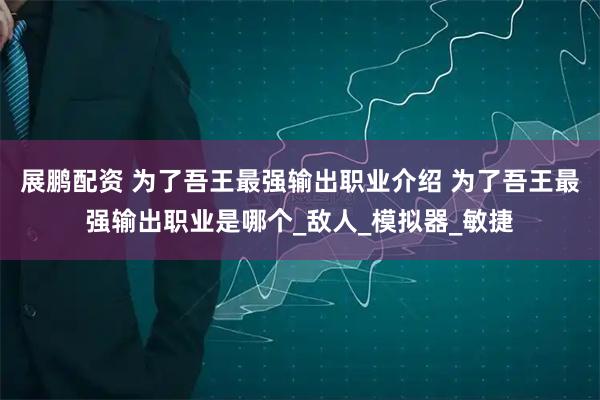 展鹏配资 为了吾王最强输出职业介绍 为了吾王最强输出职业是哪个_敌人_模拟器_敏捷